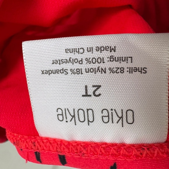 NWOT Okie Dokie 2T Girls Chic Red Bikini Bottom with Black Dots - Picture 4 of 4